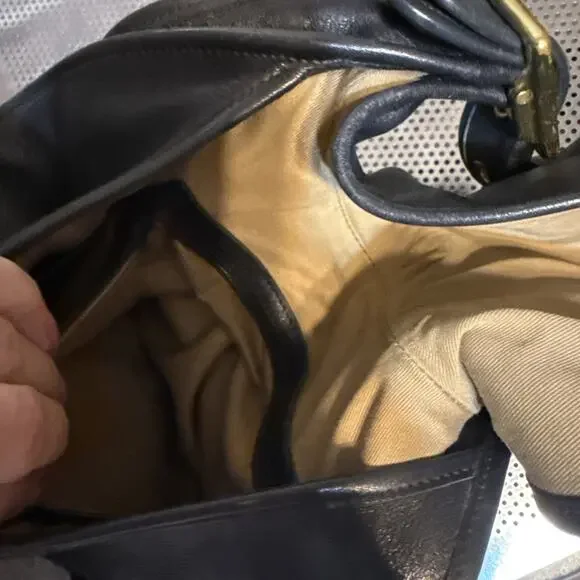 Coach Vintage Crescent Flap Turnlock Black Leather Shoulder/Crossbody Bag - Picture 12 of 16